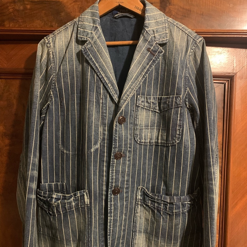Polo Ralph Lauren Spring Summer Naval Tailors Denim Chore Coat Blazer jcrew